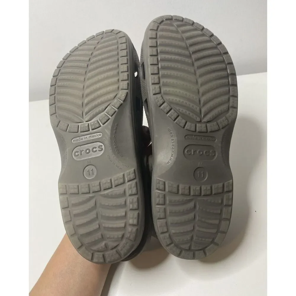 Crocs Baya Graphite Gray Lightweight Water Friendly Clogs Casual Comfort Sz 11
